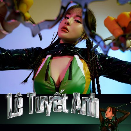 Lê Tuyết Anh in a green and black jacket, with her name in chrome lettering